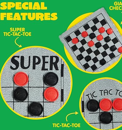 3-in-1 Giant Checkers and Tic Tac Toe