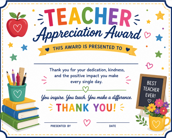 Teacher Appreciation Award preview