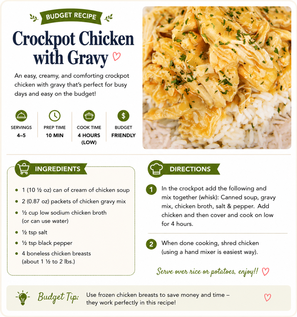 Crockpot Chicken & Gravy