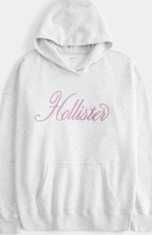 Hollister Feel Good Oversized Sparkle Logo Graphic Hoodie