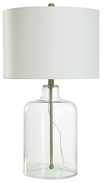 Glass With Gold Metal Rod Table Lamp